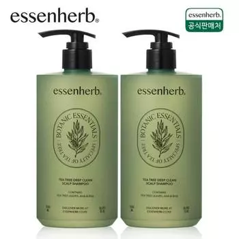 Essenherb Tea Tree Deep Clean Scalp Shampoo 500мл+500мл, 2 шт.