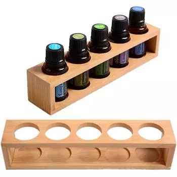 Essential Oil Storage Rack Smooth 6 Hole For Essential Oils Bottle Holder Perfume Storage Nail Products Nail Polish Rack Wooden