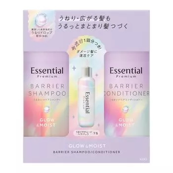 Essential Premium Barrier Glow Moist Pump Set 900 мл Utsuya Shine Charge Hair Pack 9 г и +