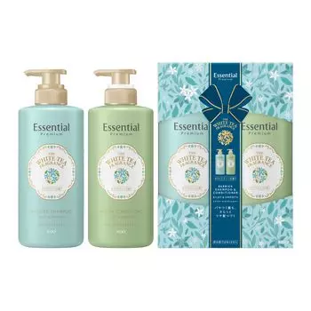 Essential Premium Barrier Shampoo Conditioner Silky Smooth Pump Set с ароматом белого чая 900 мл & &