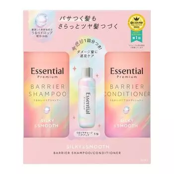 Essential Premium Barrier Silky Smooth Pump Set 900 мл Utsuya Shine Charge Hair Pack 9 г и + розовый