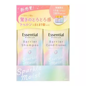 Essential Premium Barrier Sparkle Moist Набор с помпой 860 мл Аромат Белый персик и мускус &