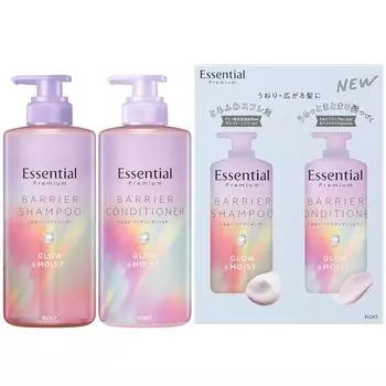 Essential Premium Moisture Barrier Шампунь Glow & Moist Pump Set 900 мл