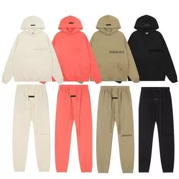 Essentials Hoodie Flocking Letter Logo Толстовка Высокое качество Хип-хоп Свободный унисекс Очень большой модный брендовый пуловер с капюшоном Комплект S