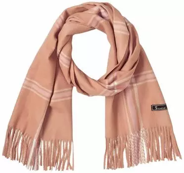 estaa Гладкий и мягкий кантри-клетчатый ручной работы всего 190 55 см [Moonbat] [Текстура, похожая на кашемир] палантин, моющийся, женский, бежевый, Япония, длина ок. см, бежевый