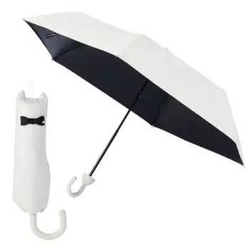 estaa Складной Легкий Тепловой УФ Для Солнечной и Дождливой Легкое Открытие и Кот Белый Черный Белый Зонт от солнца, Зонт, Ручное открытие, 100% Блокировка, Блокировка, белый