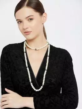 Estele Длинная однострочная нить из трех стилей с белым жемчугом