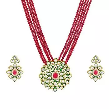 Estele Gehena позолоченный традиционный стильный необычный комплект украшений в стиле кундан для женщин