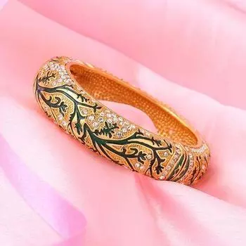 Estele Gold Plated Fascinating Meenakari Bracelet with Enamel & Crystals for Women/Girls