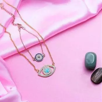 Estele - комбинированный набор с подвеской и браслетом от сглаза для девочек и женщин