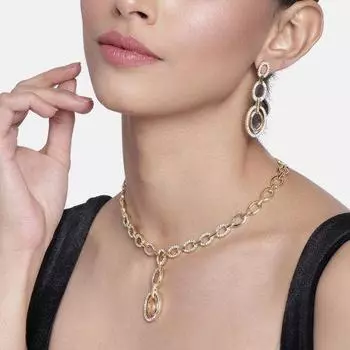 Estele - Комплект колье Y-образной формы с опаловым кольцом и бриллиантами