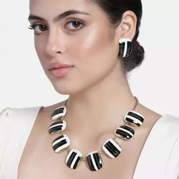 Estele - Комплект ожерелья с позолотой и эмалью для женщин