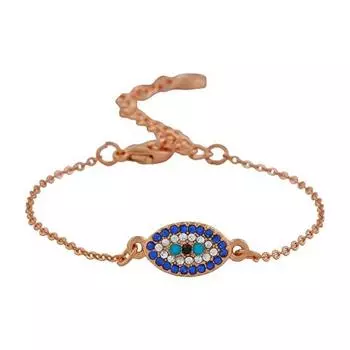 Estele Rose Gold Plated Evil Eye Дизайнерский браслет с кристаллами для женщин