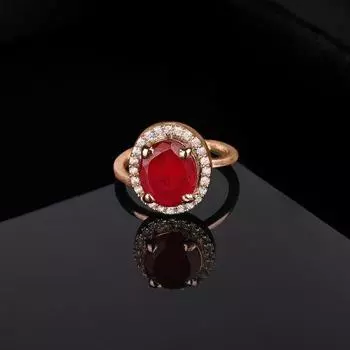 Estele розовое золото с цирконием, регулируемое круглое кольцо-пасьянс с ореолом для женщин