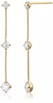 ESTELLE K10 Yellow Gold Cubic Zirconia Earrings [Estelle] [WEB Exclusive] 0231-0399-0029-0000