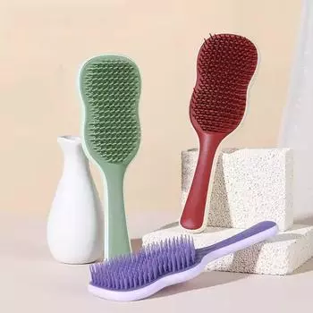 Естественно вьющиеся волосы Ultimate Detangling Brush Пластиковая ручка расческа для домашнего использования для сухих влажных волос красный