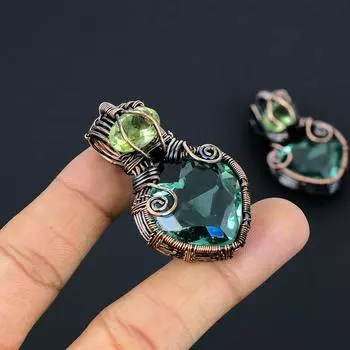 Естественный индиколит, шкентель обруча медной проволоки драгоценного камня зеленого аметиста 1,97 И3Н37