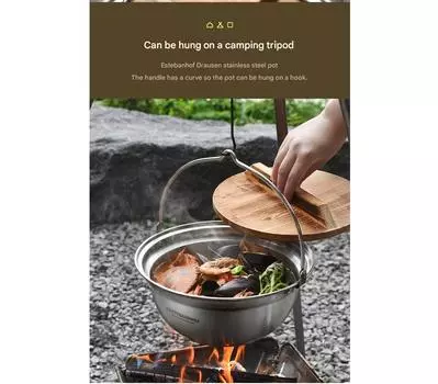 [Estevanhof] Кастрюля из нержавеющей стали Draussen IH 26 см - прочная и универсальная кухонная утварь