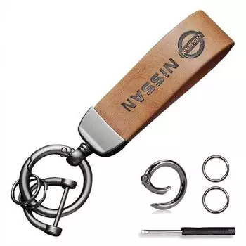 Esthra Keychain Key Ring, Exquisite Genuine Leather Texture, Prevents Lost Car Keys, For Men and Women (Suitable for Nissan)