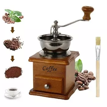 ESTVLB Кофемолка Деревянная ручная мельница Ручная кофемолка Ручная портативная ручная кофемашина Ручная кофемолка Кофемолка Керамическая ступка