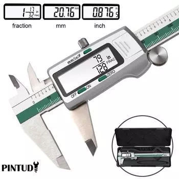 ET50 150mm 6-Inch Caliper Stainless Steel Fraction/MM/Inch 0.01mm High Precision Measuring Tool Woodworking Thickness Gauge