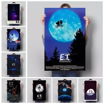 ET Alien Movie Ретро ностальгический постер, украшение, фреска и настенная живопись для гостиной, холст, картина для современного домашнего декора, без рамки 21*30cm
