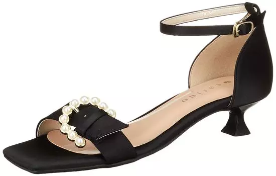 ET JACOMO Pearl buckle ankle belt sandals [MODE carino] чёрный