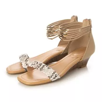 ET JACOMO Wedge heel ankle strap sandals Beige H [MODE carino] [Carino] 23.5