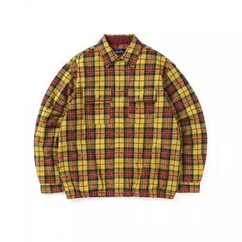 ET Logo клетчатая рубашка куртка желтая S