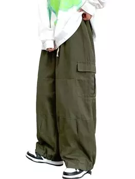 Eternal Cycle Брюки-карго Широкие брюки-карго Широкие брюки-карго Легкие брюки Военный силуэт Balloon Свободные широкие брюки Свободный силуэт [eternal cycle] Мужские хаки