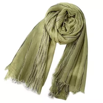 Eternal Leaf Large Glitter Stole with Stripes and Gauze FT25215 Moss Men s Lines, Stole, (05. Green)