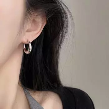 Eternal Silver Metal Mosquito Coil Niche Simple Bracelet Earrings Eternal 925 Silver Needle