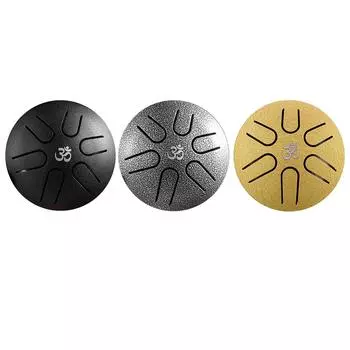 Ethereal Drum 3-дюймовый 6-тонный стальной мини-барабан для языка с барабанными палочками Style B