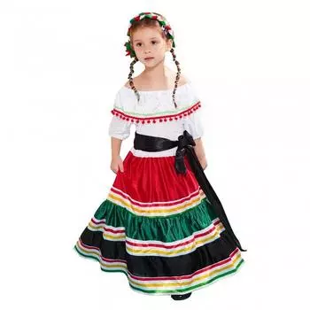 Ethnic Delightful Style Long Dress For Girls Suitable For Halloween And Events Stage M