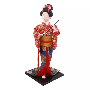 Ethnic Japanese Geisha Asian Doll Collectible Figurine Ornament Kimono Lady Statuette R1202
