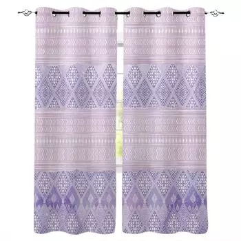 Ethnic Style Geometry Blackout Curtains For Living Room Window Curtains For Bedroom Kitchen Curtains Drapes Blinds W135 x H60cm