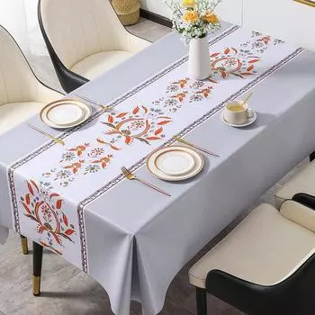 Ethnic Style Tablecloth Waterproof, Oil-Proof And Anti-Scalding Leave-In Tablecloth Coffee Table Tv Cabinet Tablecloth 140*140cm
