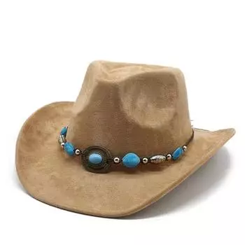 Цилиндр в этническом стиле, ковбойская шляпа в стиле вестерн, джазовая шляпа с загнутым краем M56-59cm