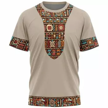 Ethnic Tribal Dashiki 3D Print T-Shirts Streetwear Men Fashion Casual Oversized O-Neck Short Sleeved Tees Tops Size XXS-6XL XXS