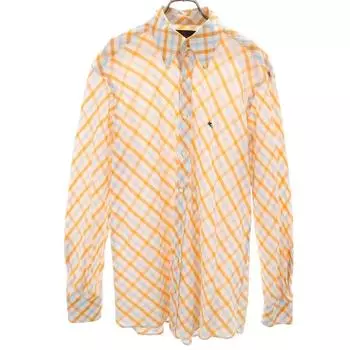 ETRO made in Italy Check Pattern Long sleeve Button down shirt 43 white Men s Used