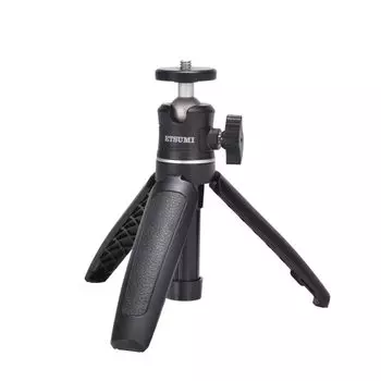 Etsumi Tabletop Tripod Handypod Compact length 15cm Extends to become a selfie stick Black HP-1 / VE-2411