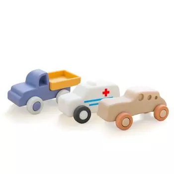 Etucdose Мини-игрушечный автомобиль, набор игрушек, силиконовая развивающая игрушка, мягкая, для детей 2 лет, 3 лет, подарок для новорожденного, 3 предмета, 0-1