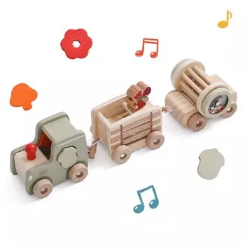 Etucdose Puzzle Car Деревянная игрушка Блокирующаяся Игрушечная игрушка-поезд Детская развивающая игрушка-погремушка 1 год 2 года 3 года Подарок на день рождения