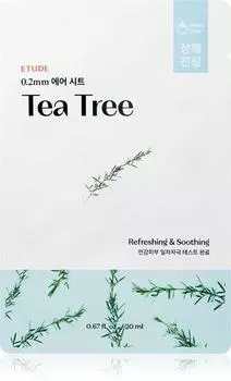 Etude 0.2 Therapy Air Mask Tea Tree Masque Apaisant En Tissu Effet Rafrachissant TU прозрачный