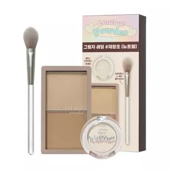 ETUDE Contour Powder Brightener Neutral Nose Face Highlighter with Natural Mid Face Even for 1 piece [Etude Official] Set, Shading, Shadow, Shadow,