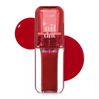 ETUDE Dear Darling Oil Tint, 6 вариантов #1 Настоящая вишня 4,2г | Высокий увлажняющий блеск для губ, нелипкий оттенок масла для губ для сухих губ