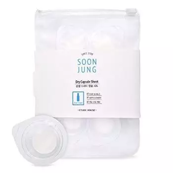 Etude House SoonJung Dry Capsule Sheet (5pcs) - Одноразовая хлопковая тканевая маска для лица, сделанная своими руками