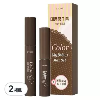 Etude Innocent False Brow Collar 4.5g + 9g large capacity set, 01 rich brown, 2 sets