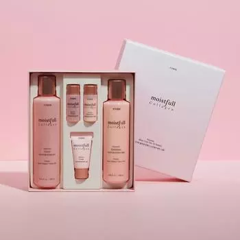 ETUDE Набор для интенсивного ухода за кожей Moistfull Collagen (тонер+эмульсия+крем)5 пунктов