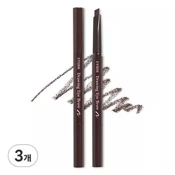 Etude New Drawing Карандаш для бровей Auto Pencil 0,25 г, нет. 1 Темно-коричневый, 3 шт.